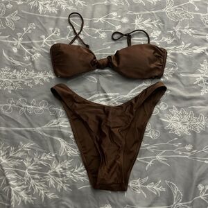 Garage Brown Straps Bikini Set